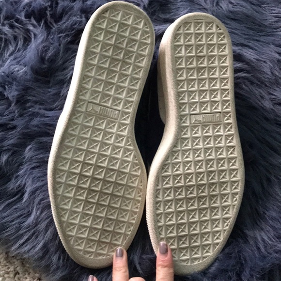 Cream and blue Puma sneakers - Picture 5 of 6